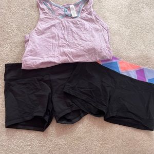 Ivivva girls 12 2 shorts one tank